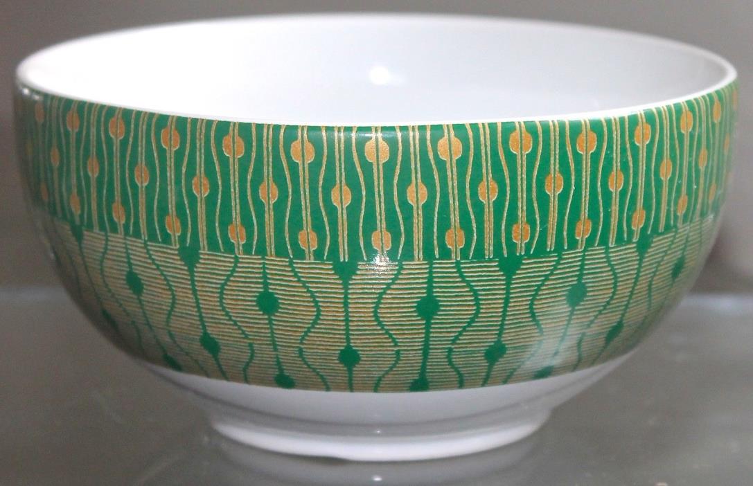 222 FIFTH THEORIE GREEN SOUP/CEREAL BOWL 5 5/8TH INCH NEW GREEN GOLD PORCELAIN