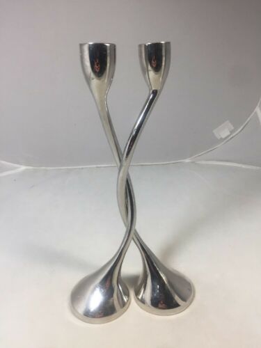 Red Envelope Silver Chrome Taper Candle Stick Holders 10