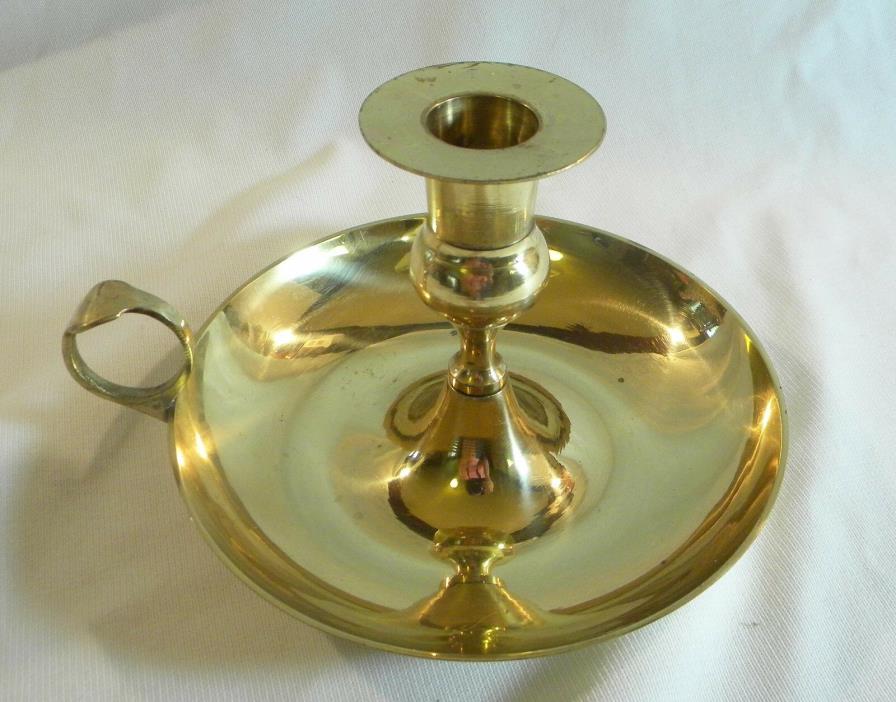 Large Brass Chamber Stick Candle Holder SNK India