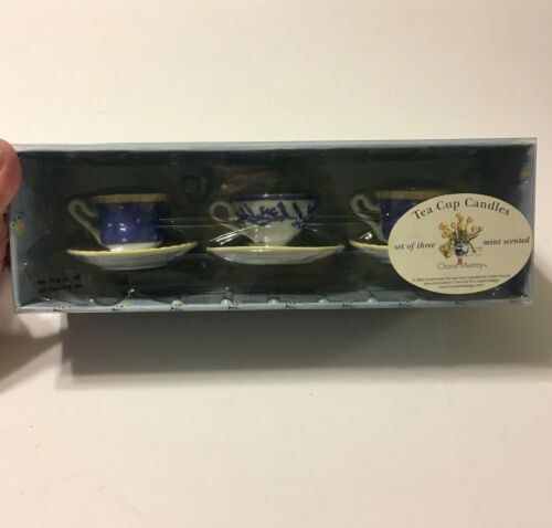 Set Of Three Claire Murray Mini Tea Cup Candles collector