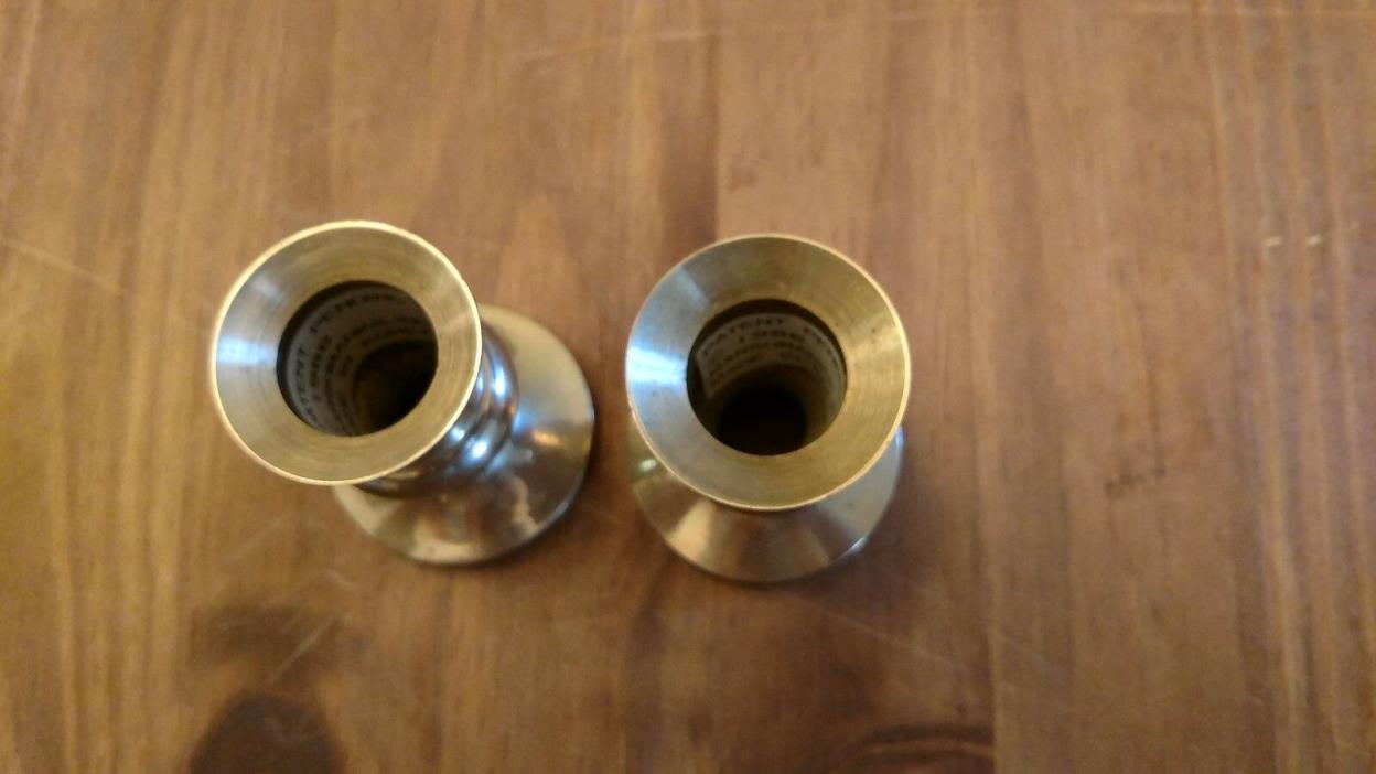 Vintage - pair of brass candle stick holders made in Korea in 1986 by Marshbank