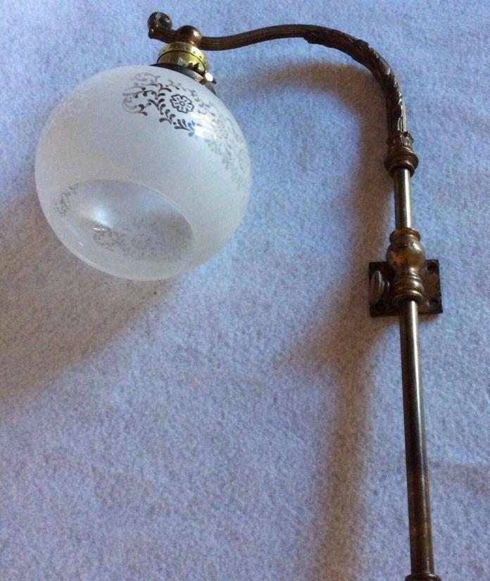 Vintage Brass Decorative Wall Sconce with Globe
