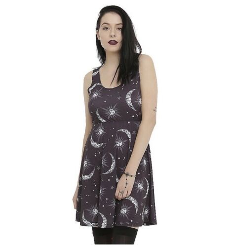 Celestial Moon And Stars Black Dress