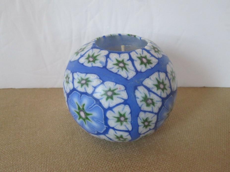 VINTAGE MILLEFIORI KALEIDESCOPE ROUND BALL CANDLE PACIFIC TRADE PRE-OWNED UNUSED