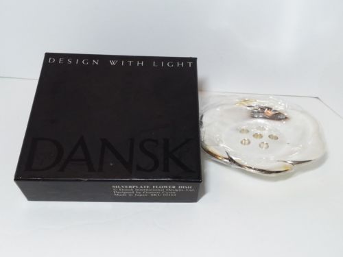 DANSK FLOWER DISH Candle Taper HOLDER Silverplate Gunnar Cyren Design JAPAN