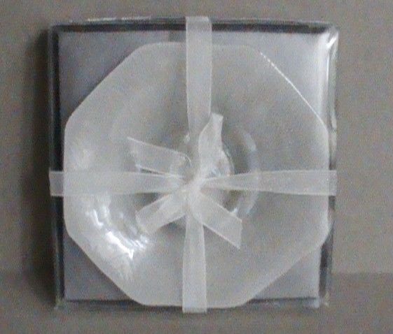 CANDLE HOLDER GLASS DISH WITH SCENTED CANDLE - NEW IN BOX - 6
