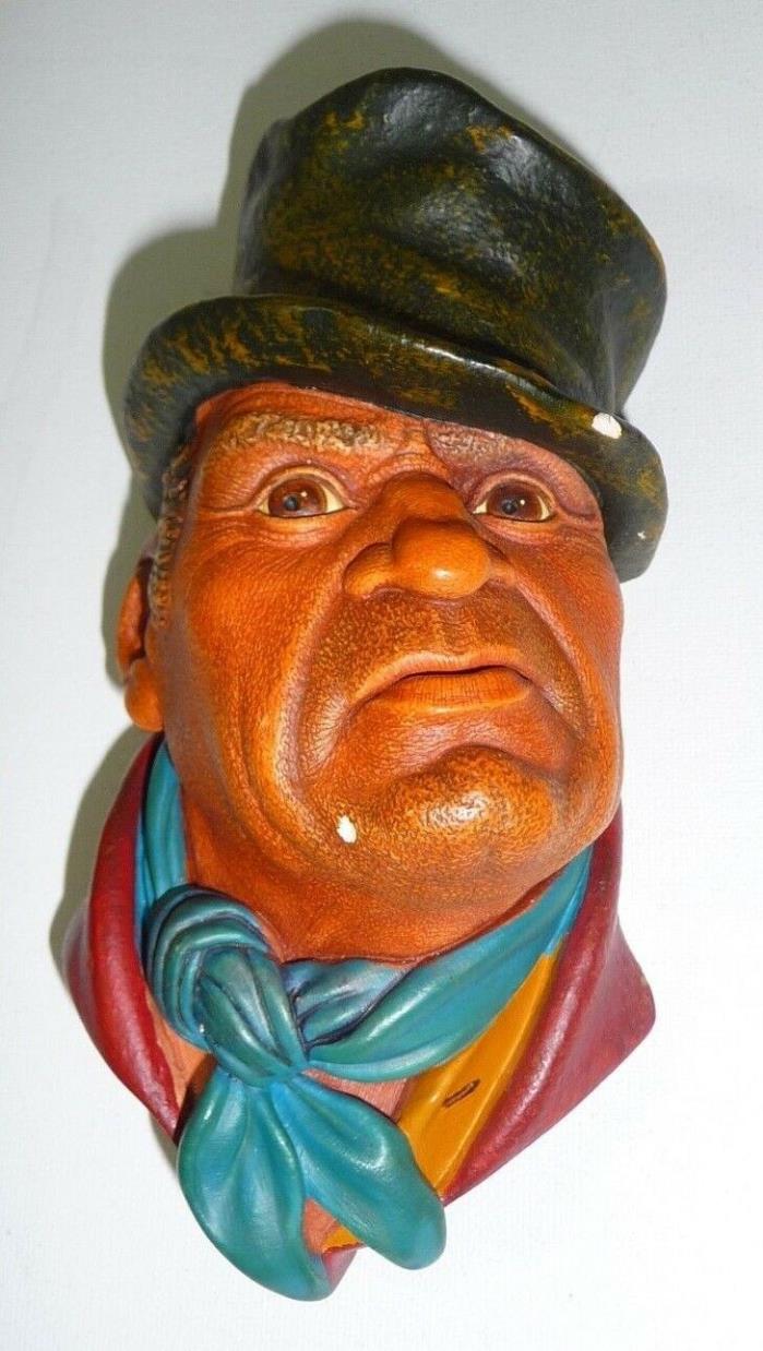 Chalkware Head Charles Dickens Figure Hand Painted Collectible Chalk Ware Decor