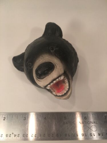 Vtg 50s Chalkware Grizzly Brown Bear Painted Head Face Chalk Ware Cabin Decor