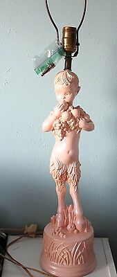 Vintage Centaur Pan Boy Goat Chalkware Lamp