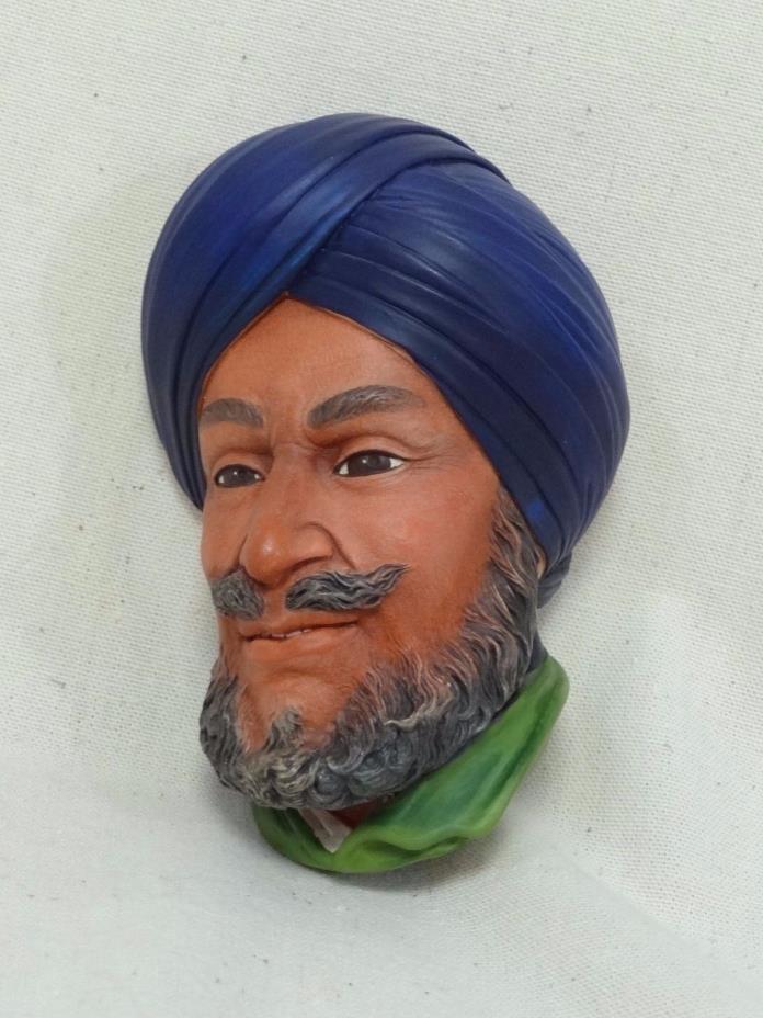 Vintage Bossons England Sikh Sheik East Indian Wall Hanging Chalkware Head ML