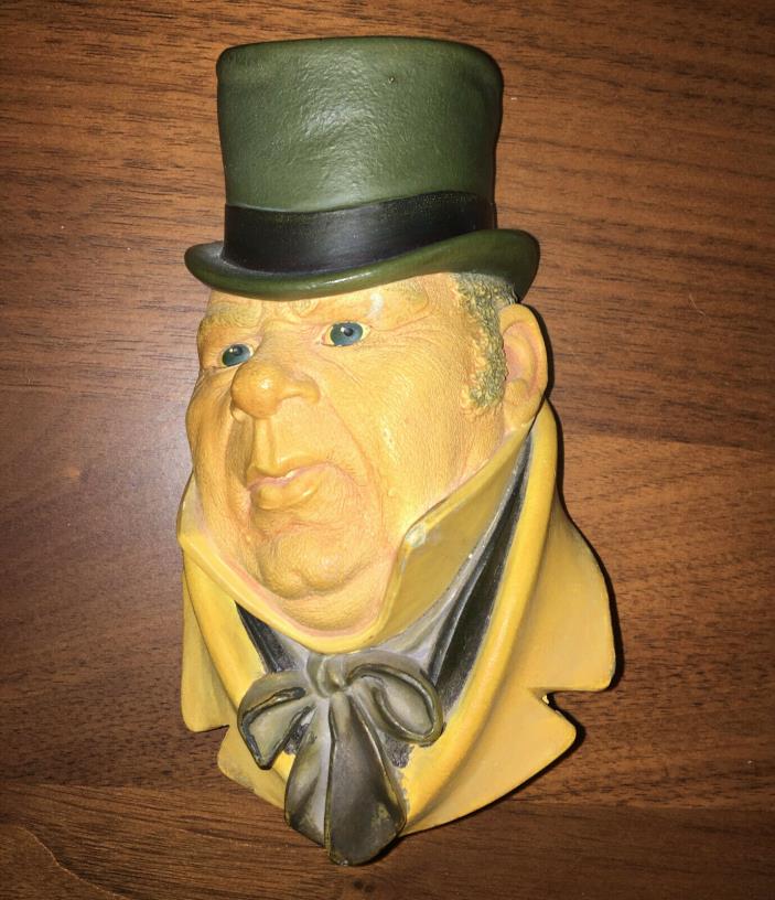 Vintage Bossons 1964 Mr. Micawber Chalkware Head Hand Painted Plaque Figure Art