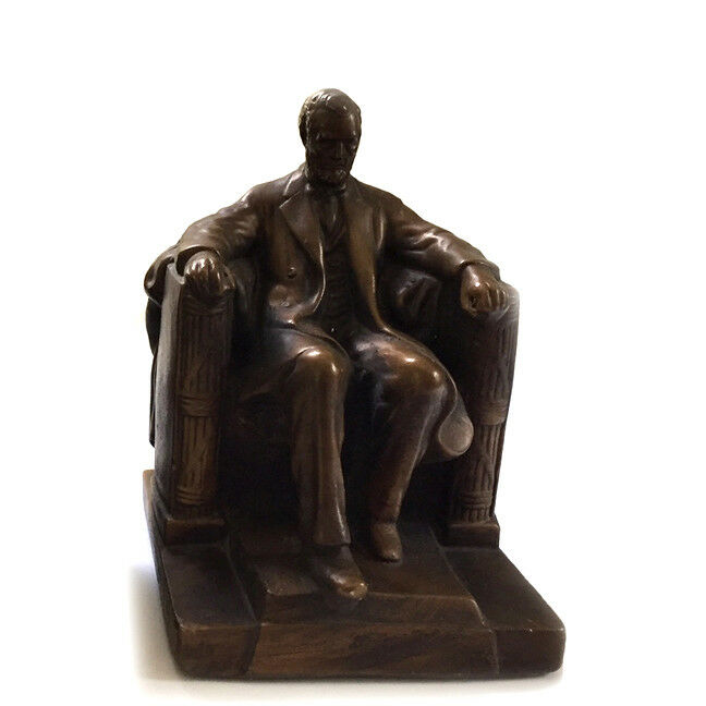 Vintage Chalkware Statue Abraham Lincoln Alexander Backer Bronze Chalkware  ABCO