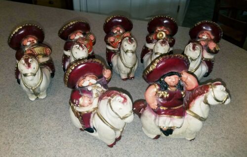 Vintage Ceramic Mexican Mariachi Band Figurines Lot of 7
