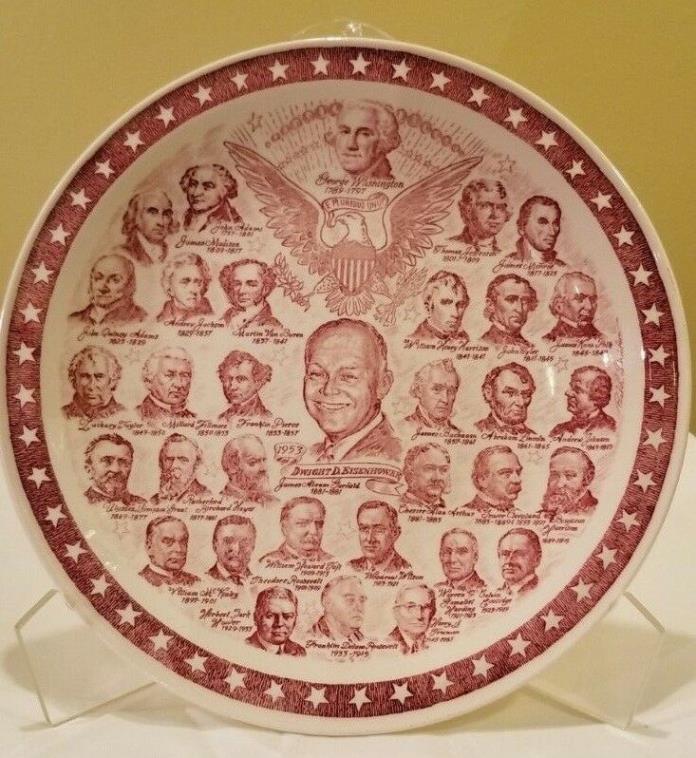 1953 Vernon Kilns Presidential Gallery Commemorative Plate ~ Dwight D Eisenhower