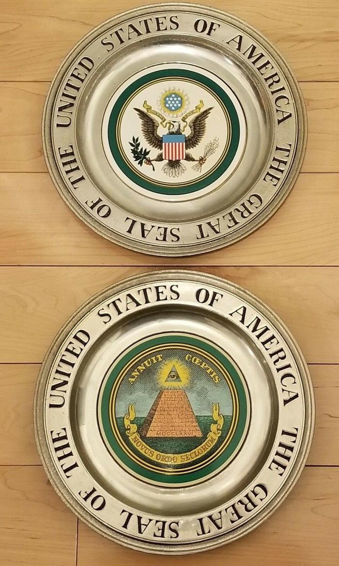 VINTAGE *2* Wilton Pewter Plates“The Great Seal of the United States of America”