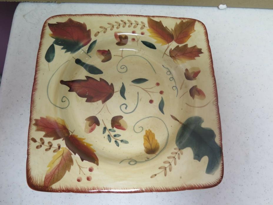Jay Import Co Square Plate Heavy Leaf Design 8