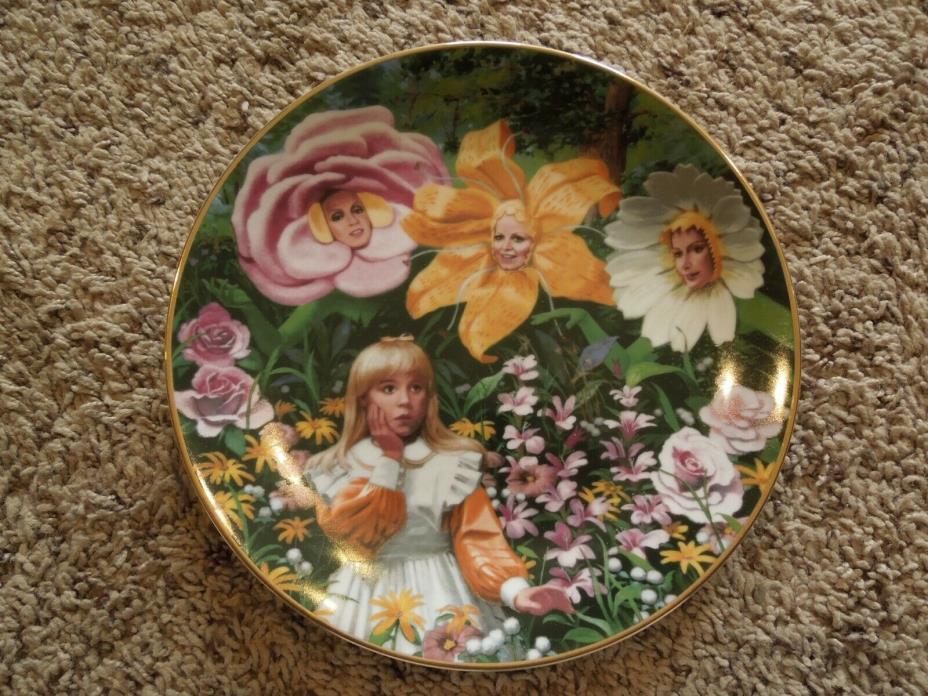 Vintage Talking Flowers Alice in Wonderland Decorative Collectors Plate