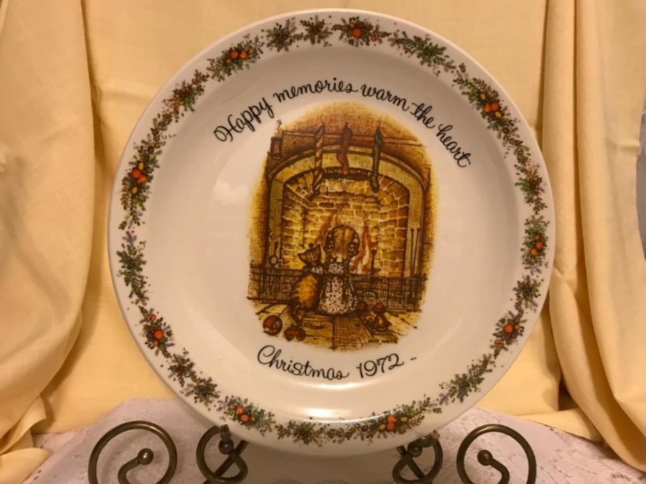 Vintage Holly Hobbie Christmas 1972 Collector Plate Commemorative Edition-USA