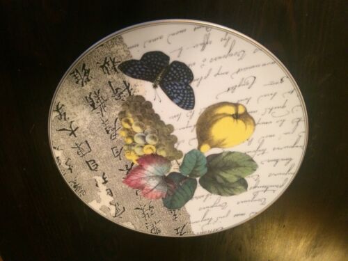 Bernardaud Limoges France Cake Plate With Fruit, “Poesies”