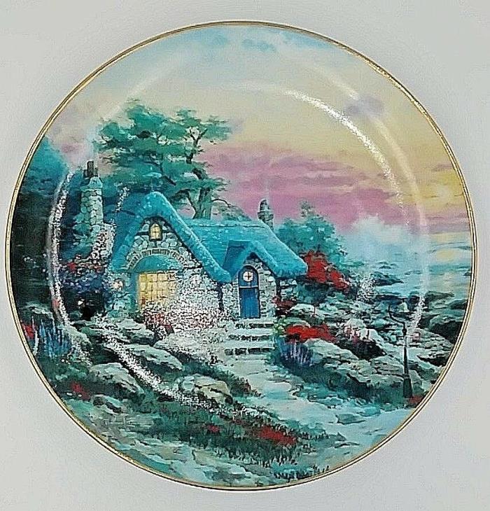 Thomas Kinkade Collector Plate Seaside Cottage enchanted cottages Knowels  P203