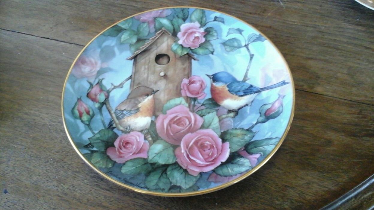 Franklin Mint Royal Doulton Bird Plate-Settling In by Carolyn Shores Wright