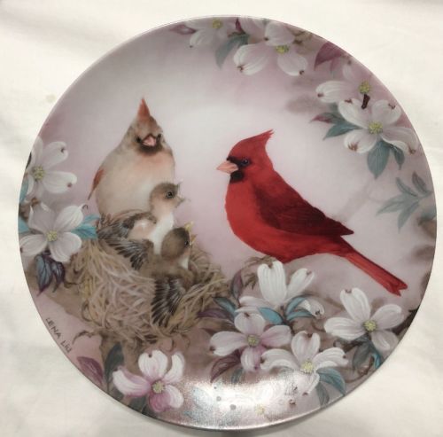 MORNING SERENADE DECORATIVE PLATE BY LENA LIU WITH DISPLAY FRAME
