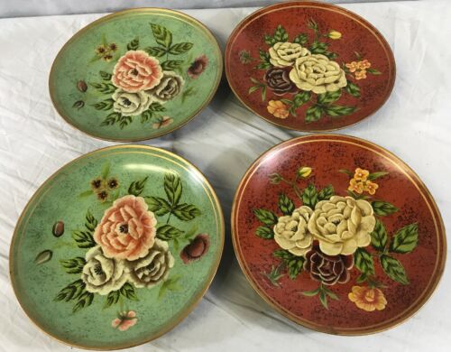 4 Decorative Plates Floral Decor 10” Household Kitchen G11
