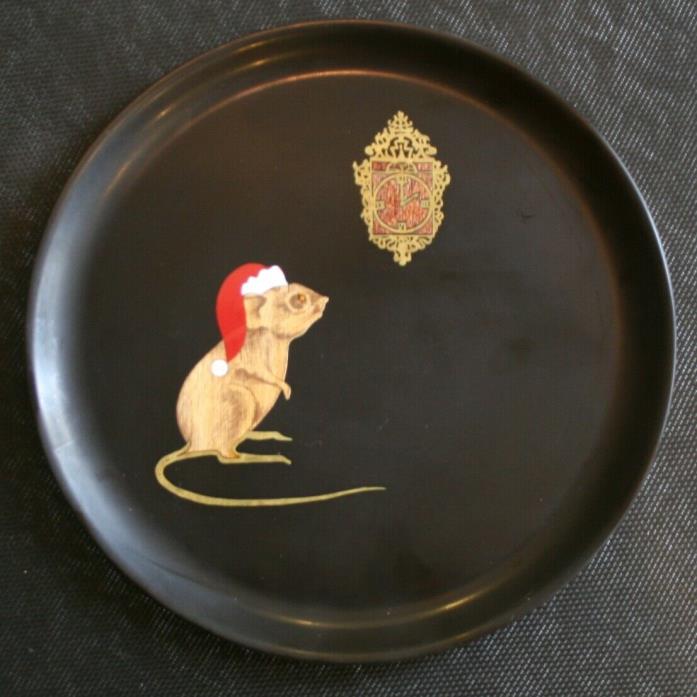Couroc of Monterey California Hand Inlaid Christmas Mouse Plate