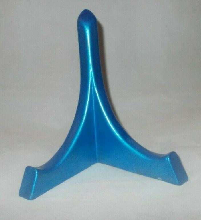 Plate Stand Hand Painted Ceramic Home Decor Display Blue