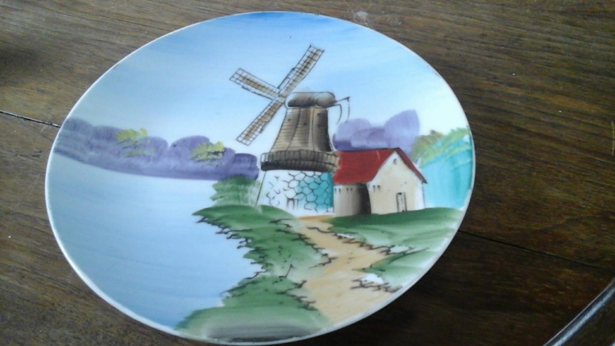Old Dutch Windmill Hand Painted Vintage Japan Porcelain 8