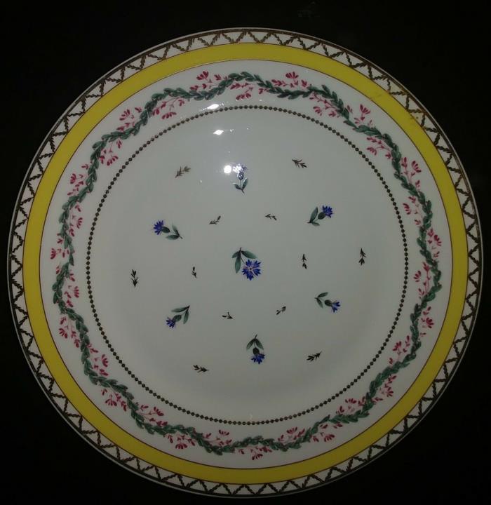 Andrea by Sadek Mount Vernon Dinner Plate Floral & Yellow Rim Dinnerware 10.5