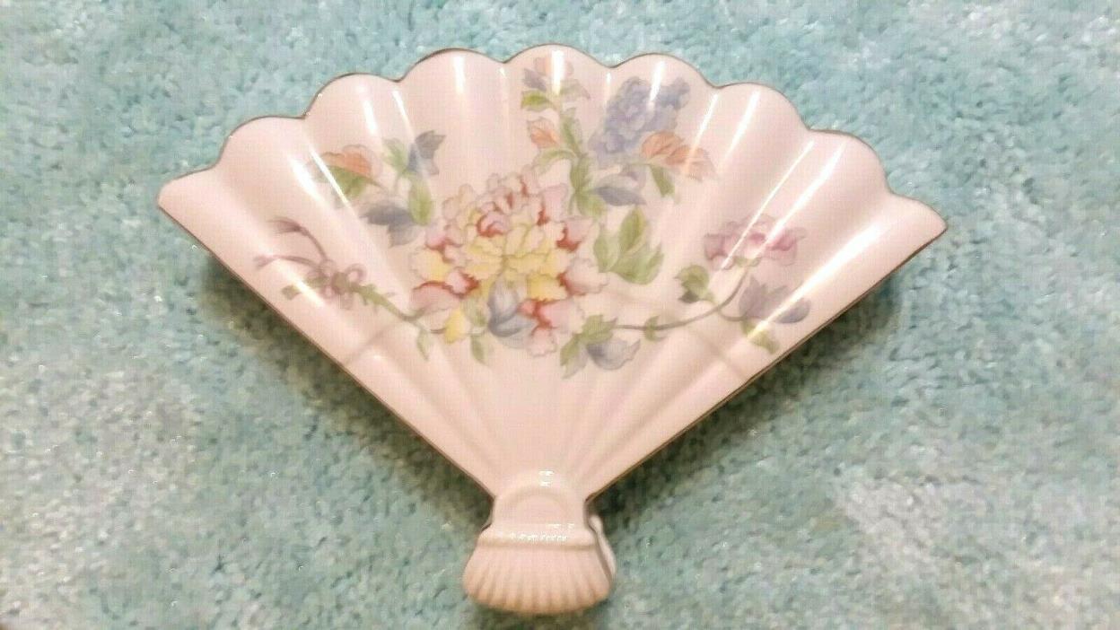 Vintage Fan Shaped Floral;  Andrea by Sadak, Porcelain, Lidded Dish,...