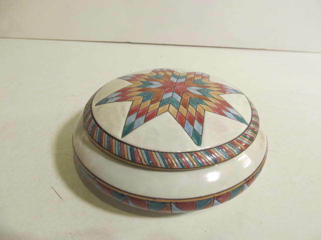 Andrea by Sadek Midwestern Themed Covered Décor Bowl Ceramic