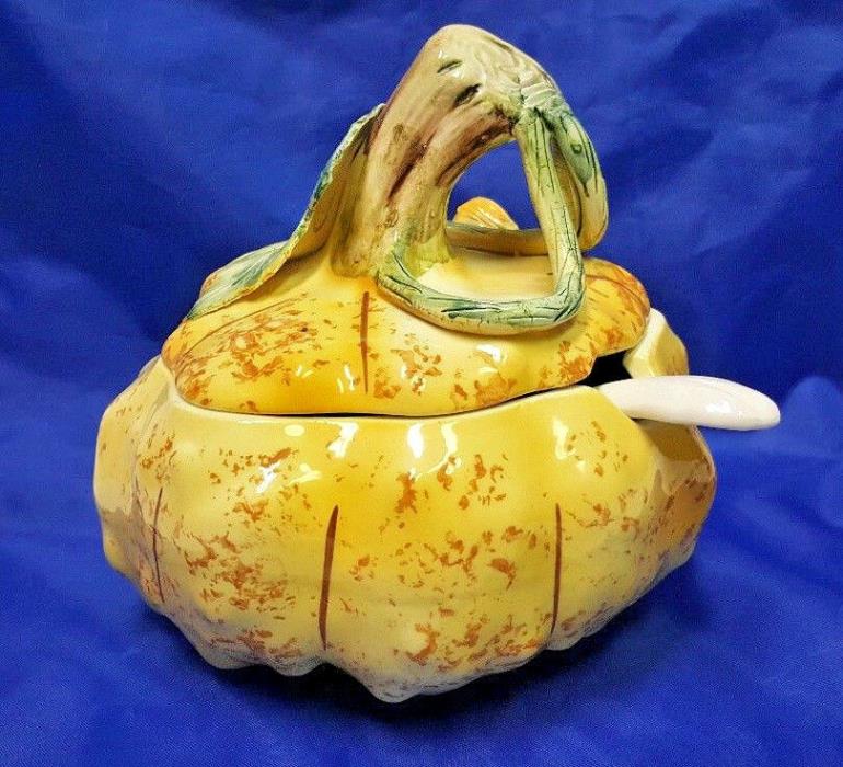 WILLFRED JAY - YELLOW PUMPKIN/SQUASH  TUREEN 3 Pc Very Good - Rare 6