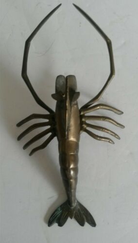 Vintage Brass Crawfish Wall Hanging or Table Top 11.5