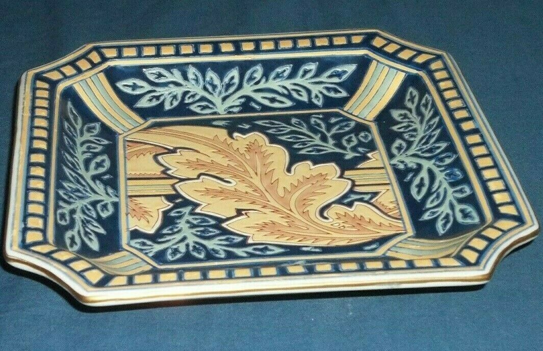 Vintage Decorative Andrea by Sadek Square Dish Blue   7 3/4