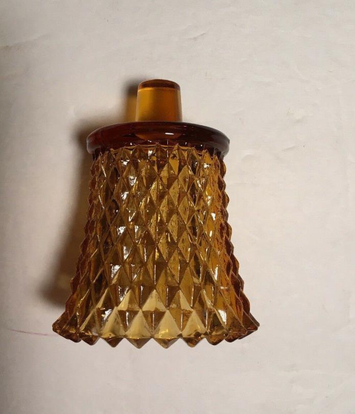 VINTAGE HOME INTERIORS Amber color GLASS Diamond pattern  VOTIVE CUP