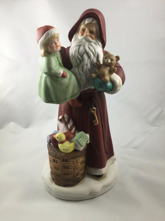 HOMCO Victorian SANTA CLAUS w Child Toys Bear 8