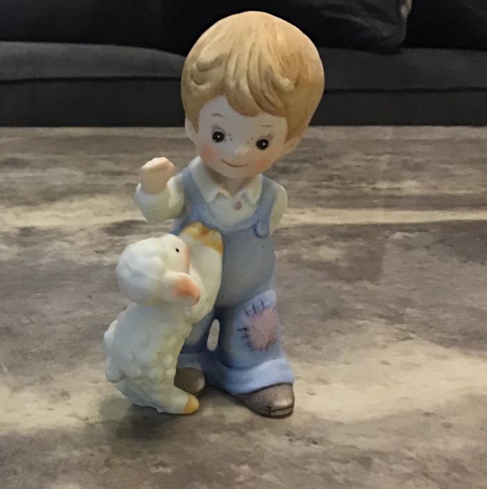 Homco 1449 Figurine Little Boy & Lamb