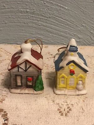 HOMCO Home Interior House Christmas Ornaments  set of 2