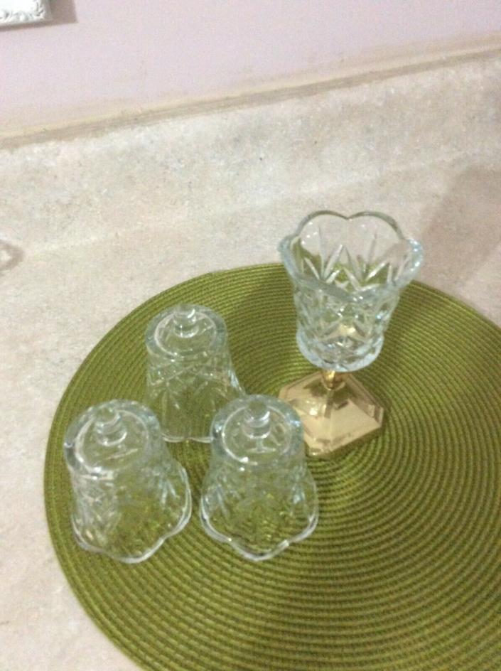 HOME INTERIOR / HOMCO SET OF 4 CAMBRIDGE VOTIVE CUPS / CANDLE HOLDERS
