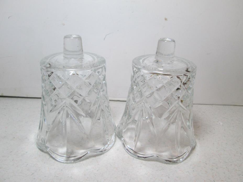 2 - Vintage Homco Home Interior Clear Votive Candle Holders Scalloped Top