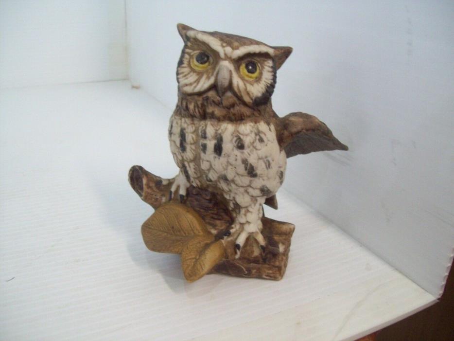 Vintage Homco Porcelain Owl Figurine, Decorative Collectible Home Decor M4