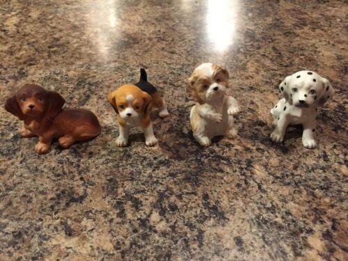 Homco Home Interior Puppy Dog Figurines 4 In Set 1467