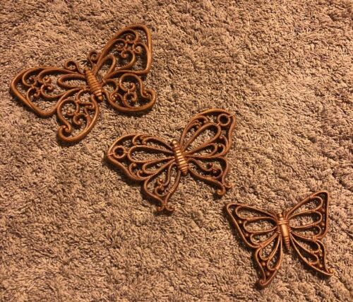 Homco Syroco Inc Set of 3 Butterflies Vintage Wall Hanging Home Decoration
