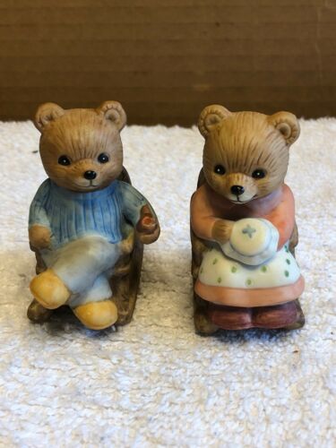 Homco Man And Lady Bears In Rocking Chairs Figurines