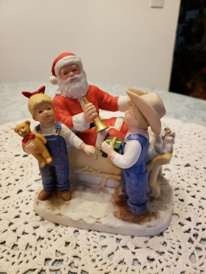 Denim Day's  Santa's Visit  Debby & Danny Home Interiors Figurine