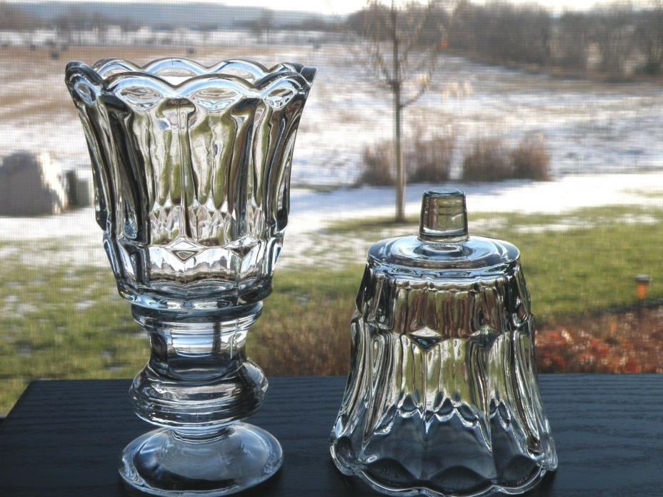 Set of 2 Homco Home Interiors STARLITE Clear Glass Votive Cup Candle Holders