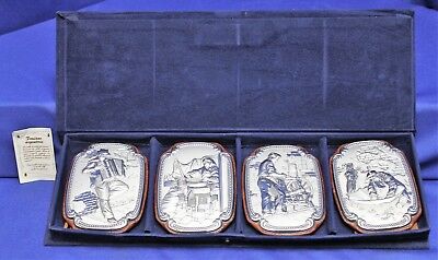 Set Of 4 Femiano Argenterie  Wall Plaques W/ Case