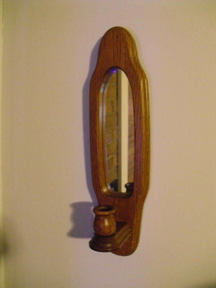 home interiors vintage wood mirrored wall candle holder